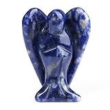 XIANNVXI Schutzengel Kristalle Blauer Sodalith Engel Figur Heilung Kristall Edelsteine Poliert Steine Statue Reiki Angel Figur Schutzengel Geschenk