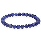 Lebensquelle Plus Sodalith Kugelarmband | 6mm Perlen | Naturschmuck Edelstein Armband 19cm
