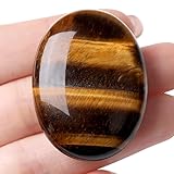 AWARDSEN Tigerauge Kristall Oval Heilkristalle, Gelb Natürlichen Edelstein Daumen Sorge Stein für Wiccan Lieferungen, Angst Stressabbau, Home Dekoration, Balancing Meditation Zubehör