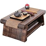 Beistelltisch, Couchtisch 2-stufig mit Ablageregal, Retro japanischer Teetisch, Tatami-Tisch für Wohnzimmer, Erkerfenster (Color : Dark Brown, Size : 50 * 30 * 20cm)