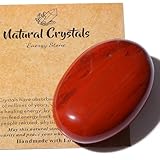 AWARDSEN 1 PCS 2.4' Roter Jaspis Edelsteine Groß, Rot Kristall Oval Heilung Kristall für Reiki Heilung, Wiccan Lieferungen, Balancing Meditation Zubehör