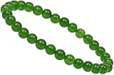 ELEDORO Stretch Armband aus echten Edelstein-Perlen (6mm) – Perlenarmband für stilvolle Eleganz (Nephrit Jade)