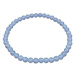 Lebensquelle Plus Mini Kugelarmband | 4mm | Hochwertiges Edelsteinarmband (Chalcedon, blau)