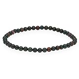 Lebensquelle Plus Heliotrop Mini Kugelarmband | 4-5mm Armband | Hochwertiges Edelsteinarmband 19 cm flexibel