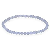Lebensquelle Plus Mini Kugelarmband | 4mm | Hochwertiges Edelsteinarmband (Chalcedon, blau)