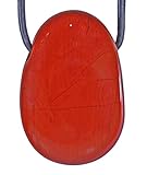 Lebensquelle Plus Roter Jaspis Tropfenanhänger | gebohrter Trommelstein Anhänger mit Lederband | hochwertiger Edelsteinanhänger