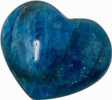 Edelstein Apatit Herz, 3,5 bis 4 cm, 1 Stück, Edelsteinherz Steinherz blau