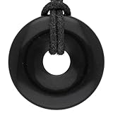 Lebensquelle Plus Onyx Edelstein Donut Ø 30 mm + Baumwollband | Edelstein Anhänger | Echte Heilsteinkette inkl. Band