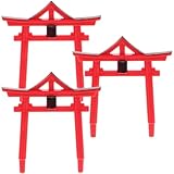 Cabilock 3 Stücke Japanisches Torii Tor Deko Eingangstor Aquarium Ornamente Japan Shinto Schrein Garten Statue Miniatur Dekoration Asiatische Deko Bonsai Feengarten Micro Landschaft Zubehör