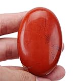 Lovionus89 Roter Jaspis Sorgensteine,Natürliche Oval Palme Tasche Heilkristall Massage Spa Energiestein