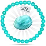 PURAJA Edelstein Armband aus echtem Naturstein: Amazonit | 6mm Kugelarmband aus hochwertigen Mineralien