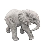 gartendekoparadies.de Massive Steinfigur Afrikanischer Elefant Weibchen Gartendeko Raumdeko aus Steinguss frostfest