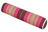 Handelsturm Thaikissen Rolle ca. 80x20 cm Kapok Yogarolle Kissenrolle für Massage oder Yoga Feste Nackenrolle Burgunder pink