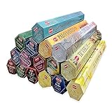 Hem Incense Set - Assortment of 15 (with an Exclusive Fragrance) - Total 300 Sticks - Aromatherapy - Meditation - Spirituality - Natural and Ecological