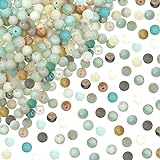 TOAOB 100 Stück 6mm Natürliche Steinperlen Amazonit Edelstein Perlen Runde Lose Perlen mit Loch zum Schmuck Basteln Auffädeln DIY Armband Halsketten Schmuckherstellung