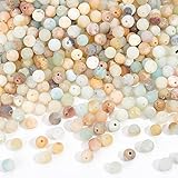 NBEADS ca. 428 Stück 5 Stränge 4 mm Natürliche Amazonit Perlen, Runde Naturperlen Matt ungefärbte natürliche Lose Amazonit Perlen Spacer Perlen für Armband Halskette Schmuckherstellung