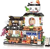 QLT Japanisch Straßenansicht Izakaya Shop Mini Bausteine, MOC Creative STEM Toys Friends mädchen Model Set, 789 PCS Klemmbausteine Haus Gift (Nicht Kompatibel Mit Lego Japan Haus)
